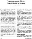 Variations on the theme mental health in nursing