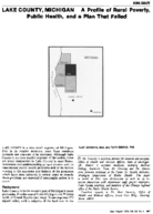 Lake County Michigan A profile of rural poverty public health and a plan that failed