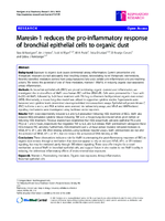 Maresin1 Reduces the ProInflammatory Response of Bronchial Epithelial Cells to Organic Dust