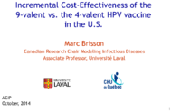Incremental costeffectiveness of the 9valent vs the 4valent HPV vaccine in the US