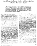 Use Of XRays In Dental Studies And Investigations Of Caries Preventive Agents