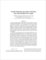 Possible Mechanism For Surface Vibrations Near Maxwell Hill West Virginia