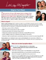 Lets stop HIV together stigma fact sheet