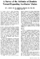 A survey of the attitudes of dentists toward expanding auxiliaries duties