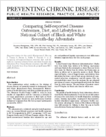 Comparing Selfreported Disease Outcomes Diet and Lifestyles in a National Cohort of Black and White Seventhday Adventists