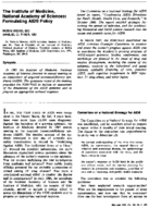 The Institute Of Medicine National Academy Of Sciences Formulating Aids Policy