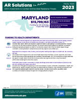 CDCs Investments to Combat Antibiotic Resistance Threats Maryland Fiscal Year 2023