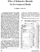 Effect of radioactive materials on environmental health