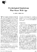 Psychological limitations that occur with age