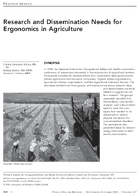 Research and Dissemination Needs for Ergonomics in Agriculture