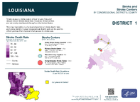LA Congressional District 01 Stroke and Stroke Centers Map 118th Congress