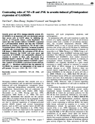 Contrasting Roles of NFkB and JNK in ArseniteInduced p53Independent Expression of GADD45alpha