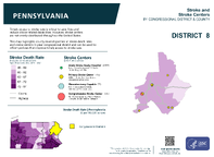 PA Congressional District 08 Stroke and Stroke Centers Map 118th Congress
