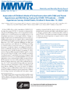 Association of Childrens Mode of School Instruction with Child and Parent Experiences and WellBeing During the COVID19 Pandemic  COVID Experiences Survey United States October 8November 13 2020