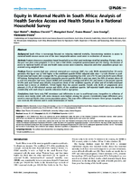 Equity in Maternal Health in South Africa Analysis of Health Service Access and Health Status in a National Household Survey