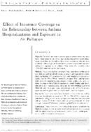 Effect Of Insurance Coverage On The Relationship Between Asthma Hospitalizations And Exposure To Air Pollution