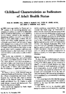 Childhood characteristics as indicators of adult health status