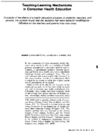 Teachinglearning mechanisms in consumer health education