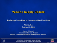 Vaccine supply update