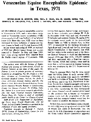 Venezuelan equine encephalitis epidemic in Texas 1971