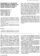 Development Of A Community Cancer Education Program The Forsyth County Nc Cervical Cancer Prevention Project