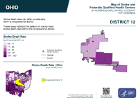 OH Congressional District 12 Stroke and Federally Qualified Health Centers Map 119th Congress