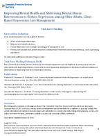 Improving Mental Health and Addressing Mental Illness Interventions to Reduce Depression among Older Adults ClinicBased Depression Care Management