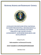 Guidance for Implementing National Security Presidential Memorandum 33 NSPM33 on National Security Strategy for United States GovernmentSupported Research and Development