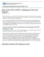 How to Get CDCs COVID19 Diagnostic Test and Supplies May 17 2020