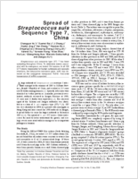 Spread of Streptococcus suis Sequence Type 7 China