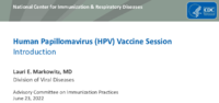Human Papillomavirus HPV Vaccine session introduction