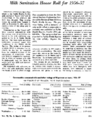 Milk sanitation honor roll for 195657