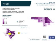 TX Congressional District 11 Stroke and Federally Qualified Health Centers Map 118th Congress
