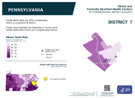 PA Congressional District 07 Stroke and Federally Qualified Health Centers Map 118th Congress