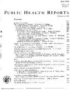 Public Health Reports  v 67 no 7  table of contents