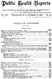 Public Health Reports  v XV no 48  table of contents