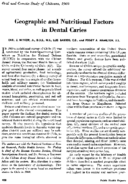 Geographic and nutritional factors in dental caries