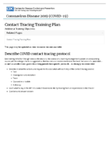 List requirements for protecting health information contact tracing training plan