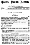 Public Health Reports  v XV no 38  table of contents