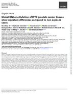 Global DNA methylation of WTC prostate cancer tissues show signature differences compared to nonexposed cases