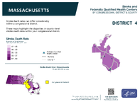 MA Congressional District 04 Stroke and Federally Qualified Health Centers Map 118th Congress