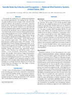 Suicide Rates by Industry and Occupation  National Vital Statistics System United States 2021