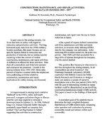 Construction Maintenance and Repair Activities The Data on Injuries 19931997
