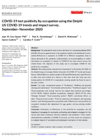 COVID19 test positivity by occupation using the Delphi US COVID19 trends and impact survey SeptemberNovember 2020