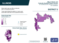 IL Congressional District 05 Stroke and Federally Qualified Health Centers Map 119th Congress