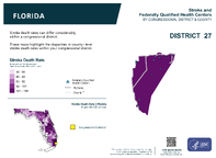 FL Congressional District 27 Stroke and Federally Qualified Health Centers Map 118th Congress