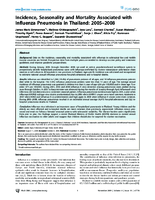Incidence Seasonality and Mortality Associated with Influenza Pneumonia in Thailand 20052008