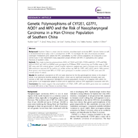 Genetic Polymorphisms of CYP2E1 GSTP1 NQO1 and MPO and the Risk of Nasopharyngeal Carcinoma in a Han Chinese Population of Southern China
