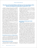 Prevention and control of influenza with vaccines  recommendations of the Advisory Committee on Immunization Practices ACIP 2011