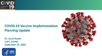 COVID19 vaccine implementation planning update